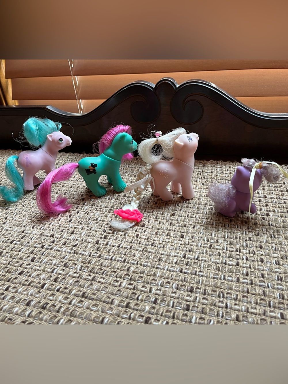 My Little Pony Vintage Baby Half Note Brother Paws Baby Blossom  Mattel Lila